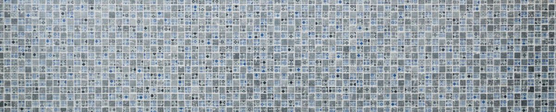 Muestra de mano mosaico azulejo Azulejo backsplash Translúcido azul negro Mosaico de vidrio Cristal Resina Óptica azul negro plata MOS83-CB07_m