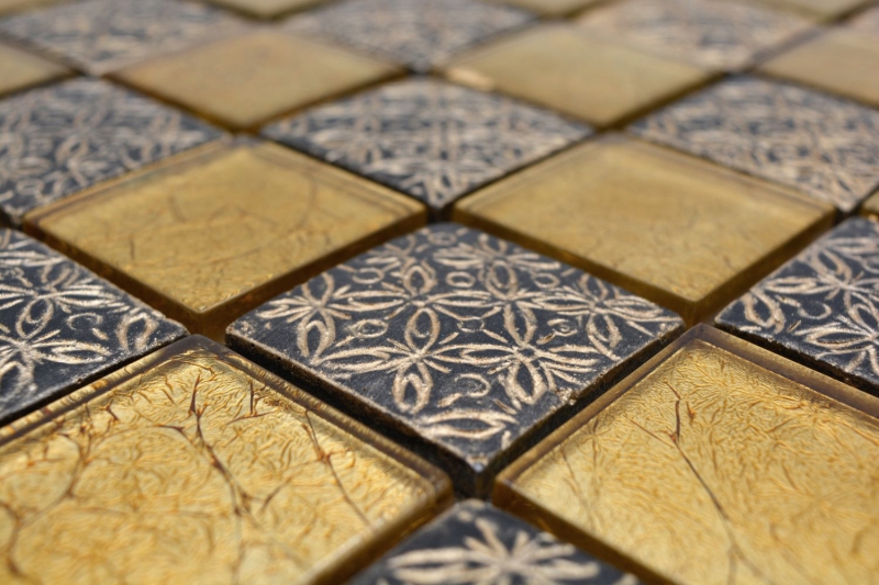 Vidrio mosaico de oro mosaico de azulejos resina mirada azulejo backsplash cocina ducha pared MOS88-8OP7