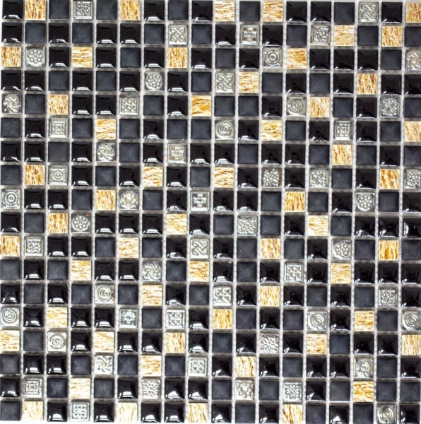 Muestra de mano mosaico azulejo azulejo backsplash resina cobre negro resina piedra cobre negro MOS92-0301_m