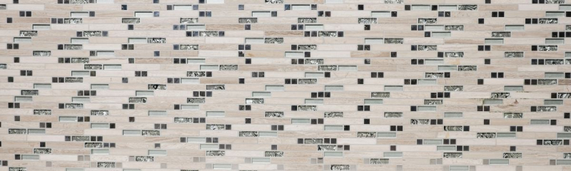 Muestra de mano mosaico azulejo azulejo backsplash translúcido acero inoxidable blanco madera compuesto vidrio mosaico cristal piedra acero madera blanco MOS86-0108_m