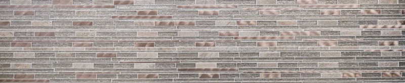 Mosaico de vidrio piedra natural varillas aluminio mosaico bronce cobre brillo pared azulejo backsplash cocina WC - MOS49-GV74