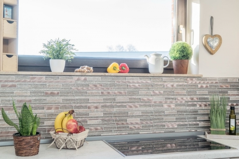 Mosaico de vidrio piedra natural varillas aluminio mosaico bronce cobre brillo pared azulejo backsplash cocina WC - MOS49-GV74