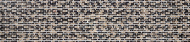 Muestra de mano mosaico azulejo backsplash translúcido beige oscuro ladrillo vidrio mosaico cristal piedra emperador oscuro MOS87-B1155_m