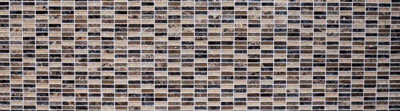 Muestra de mano mosaico azulejo Azulejo backsplash Translúcido beige oscuro varillas Mosaico de vidrio Piedra de cristal emperador oscuro MOS87-S1255_m