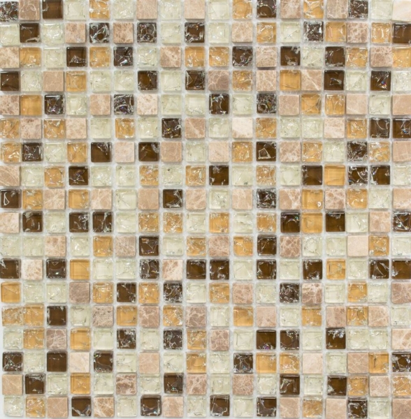 Muestra de mano azulejo mosaico Azulejo backsplash Translúcido beige claro Mosaico de vidrio Piedra de cristal emperador luz MOS92-1053_m