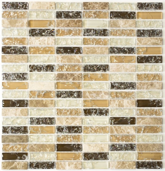 Muestra de mano mosaico azulejo translúcido beige claro varillas mosaico de vidrio Cristal piedra emperador luz MOS87-S1253_m