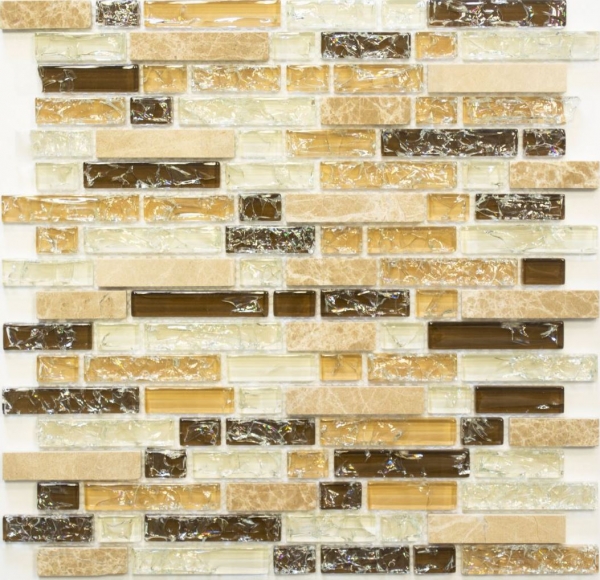 Muestra de mano mosaico azulejo translúcido beige claro compuesto mosaico de vidrio Cristal piedra emperador luz MOS87-V1353_m