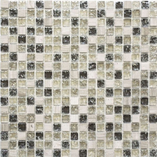 Muestra de mano mosaico azulejo Gris-verde translúcido Mosaico de vidrio Piedra de cristal gris-verde MOS92-1052_m