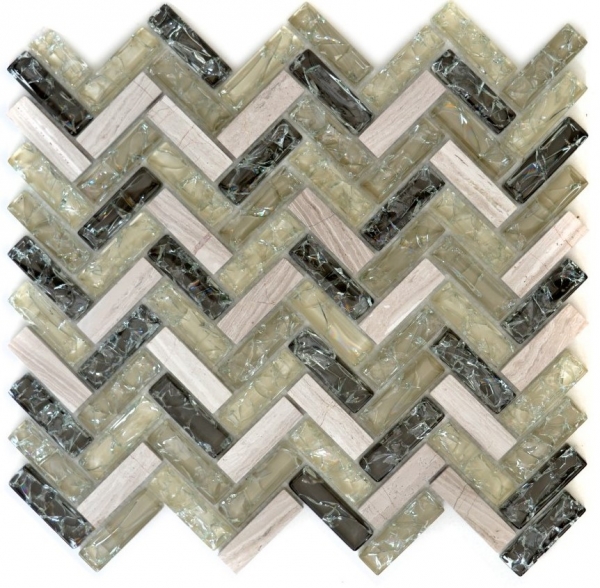 Muestras de mano mosaico azulejo translúcido gris-verde espiga mosaico de vidrio Crystal piedra gris-verde MOS87HB-0552_m