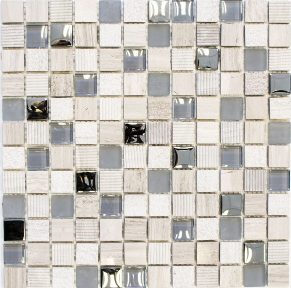Muestra de mano mosaico azulejo Azulejo espejo translúcido gris claro plata Mosaico de vidrio Piedra de cristal EP gris claro plata MOS92-HQ20_m