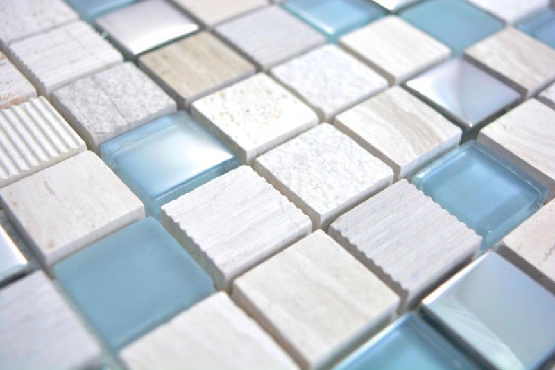Piedra natural rústico mosaico de azulejos de vidrio mosaico de mármol luz gris plata beige esmerilado vidrio azulejo backsplash pared cocina baño aseo - MOS92-HQ20