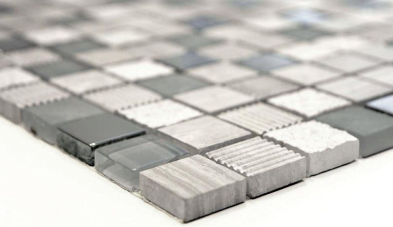 Piedra natural rústico mosaico de azulejos de vidrio mosaico de mármol luz gris plata beige esmerilado vidrio azulejo backsplash pared cocina baño aseo - MOS92-HQ20