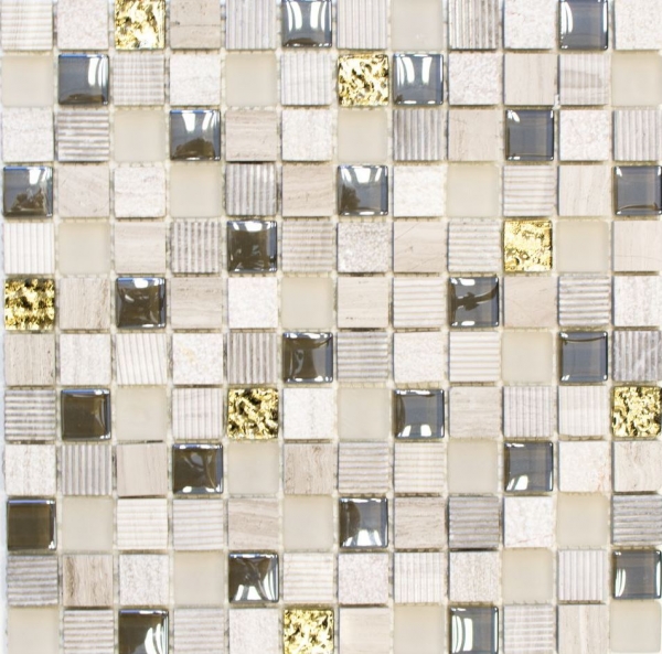 Muestra de mano mosaico azulejo Azulejo backsplash Translúcido oro gris claro Mosaico de vidrio Piedra de cristal EP oro gris claro MOS83-HQ22_m