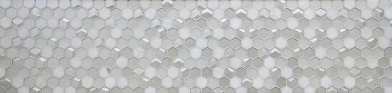 Muestra de mano azulejo mosaico Azulejo backsplash Blanco translúcido Hexágono mosaico de vidrio Piedra de cristal 3D blanco MOS11D-HXN11_m