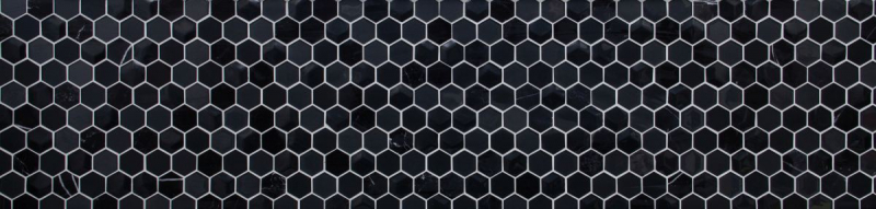Muestra de mano mosaico azulejo Azulejo backsplash Negro translúcido Hexágono mosaico de vidrio Piedra de cristal 3D negro MOS11D-33_m