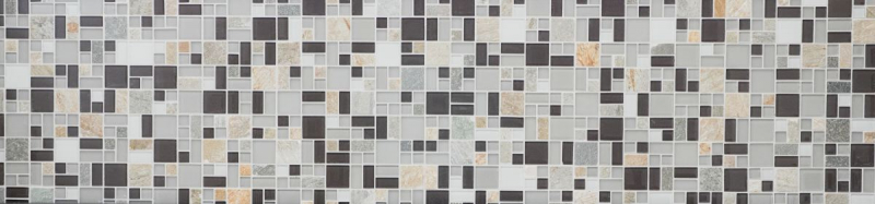 Muestra de mano mosaico azulejo azulejo backsplash translúcido gris marrón combinación vidrio mosaico Crystal piedra gris marrón MOS88-0206_m