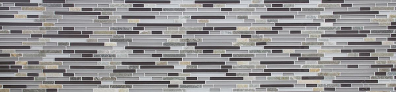 Muestra de mano mosaico azulejo azulejo backsplash translúcido gris marrón compuesto mosaico de vidrio Crystal piedra gris marrón MOS86-0202_m