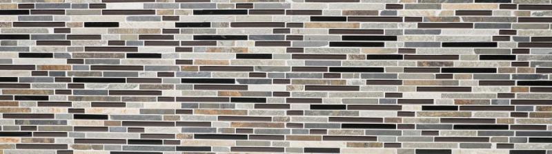 Muestra de mano mosaico azulejo Azulejo espejo translúcido beige marrón gris negro compuesto mosaico de vidrio Piedra de cristal MOS86-0206_m