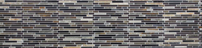Muestra de mano mosaico azulejo Azulejo espejo translúcido beige marrón gris negro compuesto mosaico de vidrio Piedra de cristal MOS86-0206_m