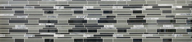Muestra de mano mosaico azulejo azulejo backsplash translúcido gris negro compuesto mosaico de vidrio Crystal piedra gris negro MOS67-GV44_m