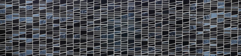Muestra de mano azulejo mosaico Azulejo backsplash Negro translúcido Mosaico de vidrio escalera Piedra de cristal EP negro MOS87-0107_m