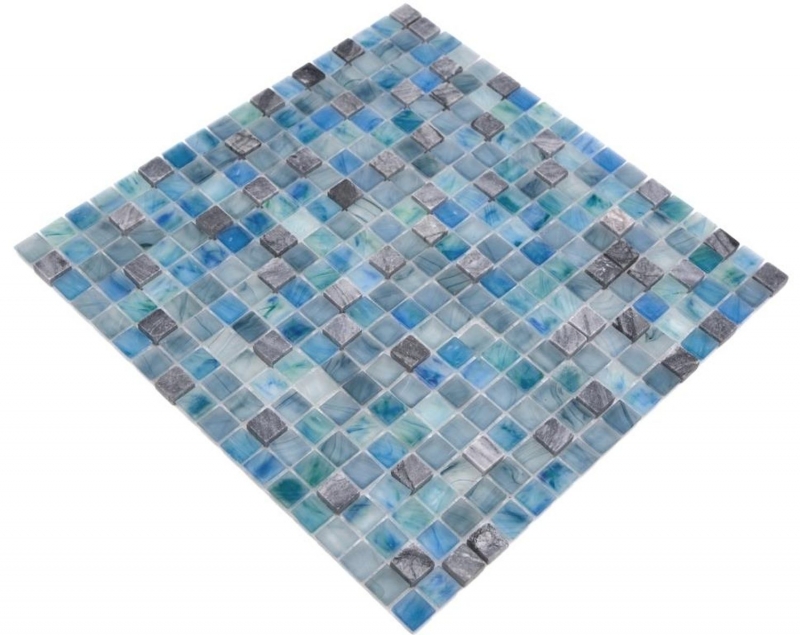 Piedra natural de vidrio mosaico de azulejos de mosaico verde azul gris antracita esmerilado vidrio esmerilado azulejos backsplash pared de la cocina aseo - MOS92-XCR1501