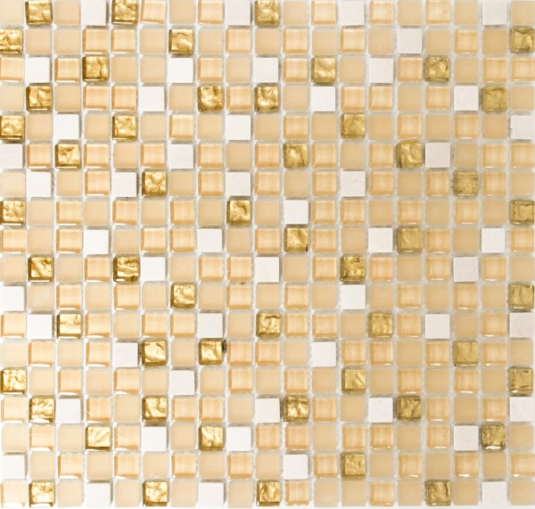 Muestra de mano mosaico azulejo Azulejo backsplash Translúcido oro blanco Mosaico de vidrio Piedra de cristal oro blanco mate MOS92-1201_m