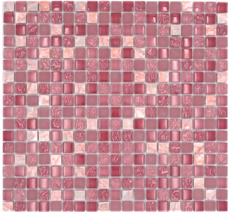 Mosaico de vidrio de piedra natural mosaico de mármol rosa BATH WC cocina WALL azulejo backsplash - MOS92-1002