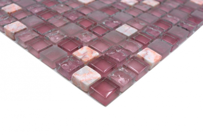 Mosaico de vidrio de piedra natural mosaico de mármol rosa BATH WC cocina WALL azulejo backsplash - MOS92-1002