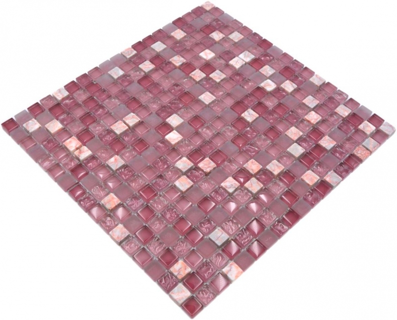 Mosaico de vidrio de piedra natural mosaico de mármol rosa BATH WC cocina WALL azulejo backsplash - MOS92-1002