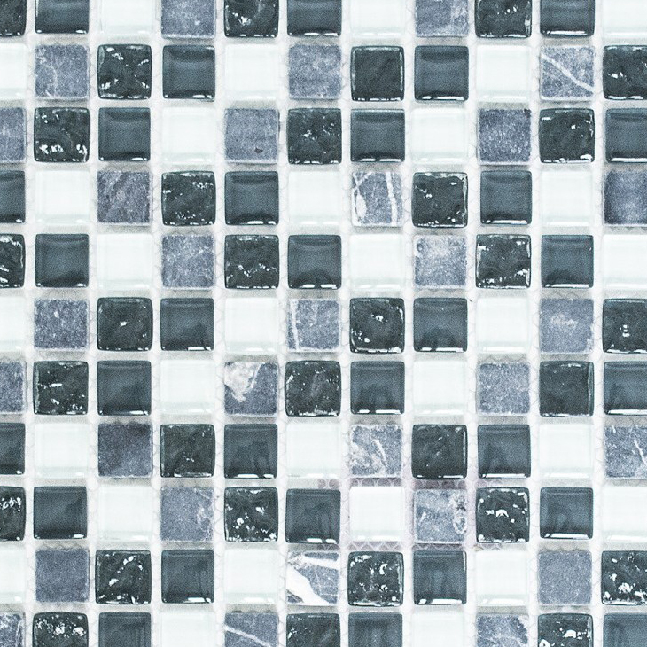 Muestra de mano azulejo mosaico Azulejo backsplash Gris translúcido Mosaico de vidrio Piedra de cristal gris MOS92-0204_m