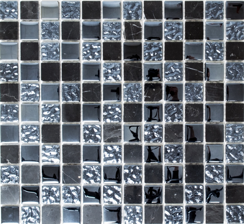 Piedra natural rústico mosaico de mármol azulejo mosaico de vidrio gris grafito negro antracita backsplash cocina backsplash baño WC - MOS82-0208