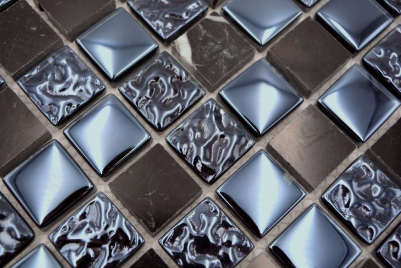 Piedra natural rústico mosaico de mármol azulejo mosaico de vidrio gris grafito negro antracita backsplash cocina backsplash baño WC - MOS82-0208