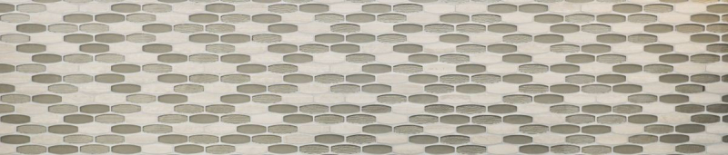 Muestra de mano mosaico azulejo azulejo backsplash gris translúcido forma de barco mosaico de vidrio Cristal piedra gris MOS85-BM59_m