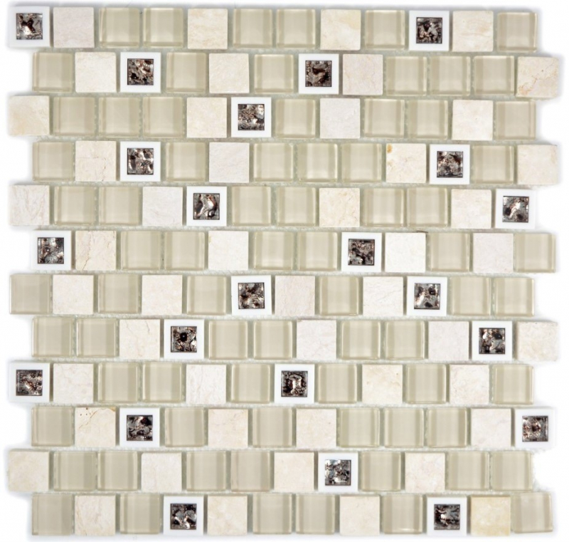 Muestra de mano mosaico azulejo plástico translúcido beige mosaico de vidrio cristal piedra beige MOS82BM-0115_m