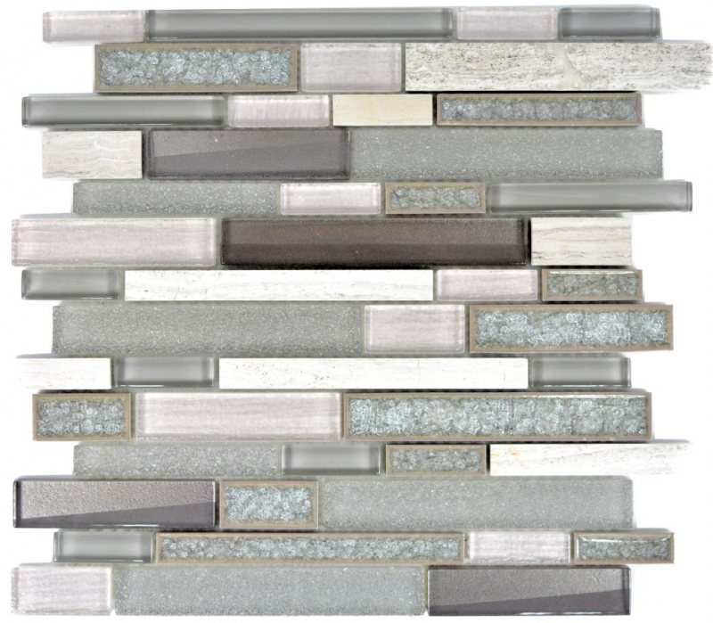 Muestra de mano mosaico azulejo translúcido cerámica gris compuesto vidrio mosaico Crystal piedra cerámica gris MOS87SO-0223_m