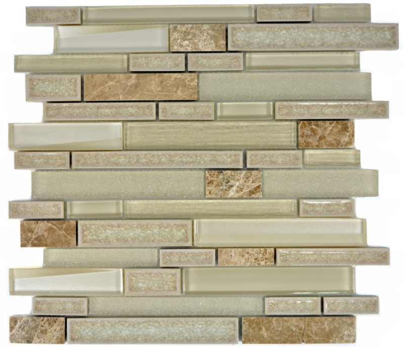 Muestra de mano mosaico azulejo translúcido cerámica beige mosaico de vidrio compuesto Crystal piedra cerámica beige MOS87SO-1251_m