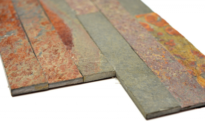 Paneles autoadhesivos de pared de piedra natural revestimiento de pared de pizarra óxido de cobre
