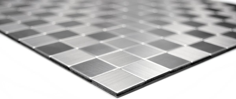 azulejo de mosaico autoadhesivo ALU plata metal azulejo backsplash cocina splashback MOS200-22M25