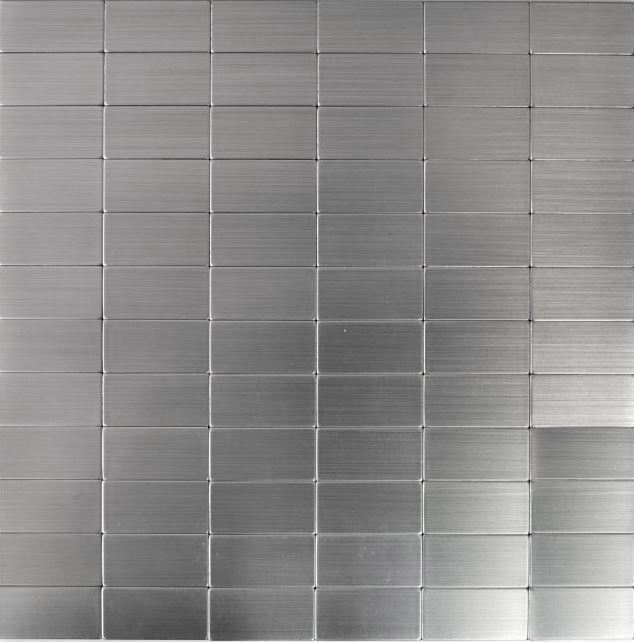 azulejo de mosaico autoadhesivo ALU plata metal azulejo backsplash cocina splashback MOS200-22M50