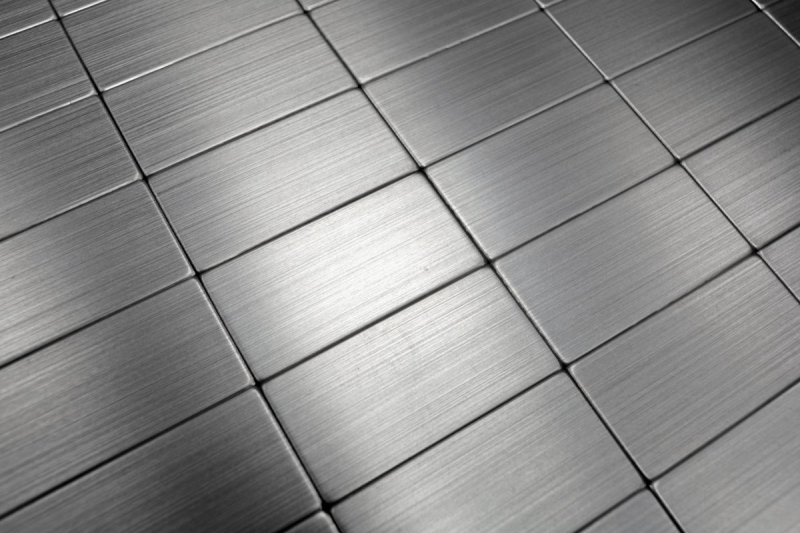azulejo de mosaico autoadhesivo ALU plata metal azulejo backsplash cocina splashback MOS200-22M50