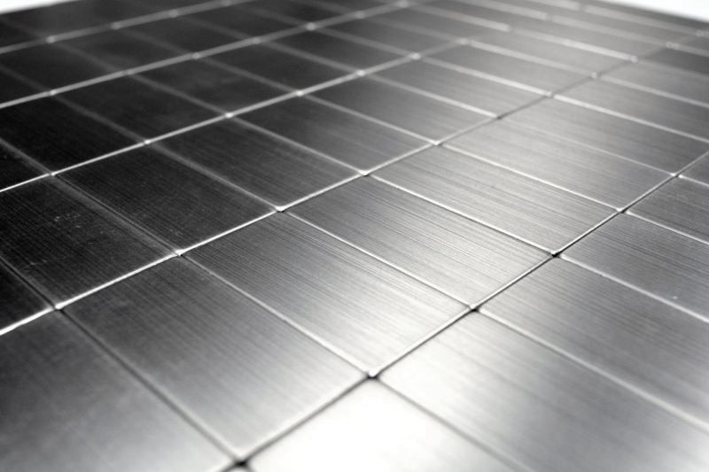 azulejo de mosaico autoadhesivo ALU plata metal azulejo backsplash cocina splashback MOS200-22M50