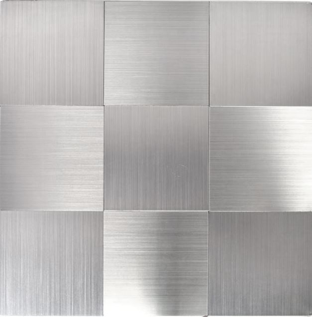 azulejo de mosaico autoadhesivo ALU plata metal azulejo backsplash cocina splashback MOS200-22M100