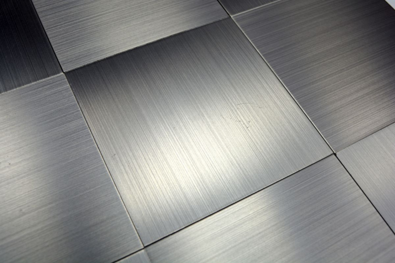 azulejo de mosaico autoadhesivo ALU plata metal azulejo backsplash cocina splashback MOS200-22M100