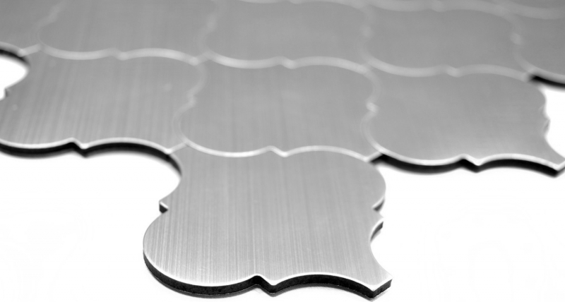 Muestra de mano mosaico azulejo autoadhesivo aluminio plata metal florentino MOS200-22LAT_m