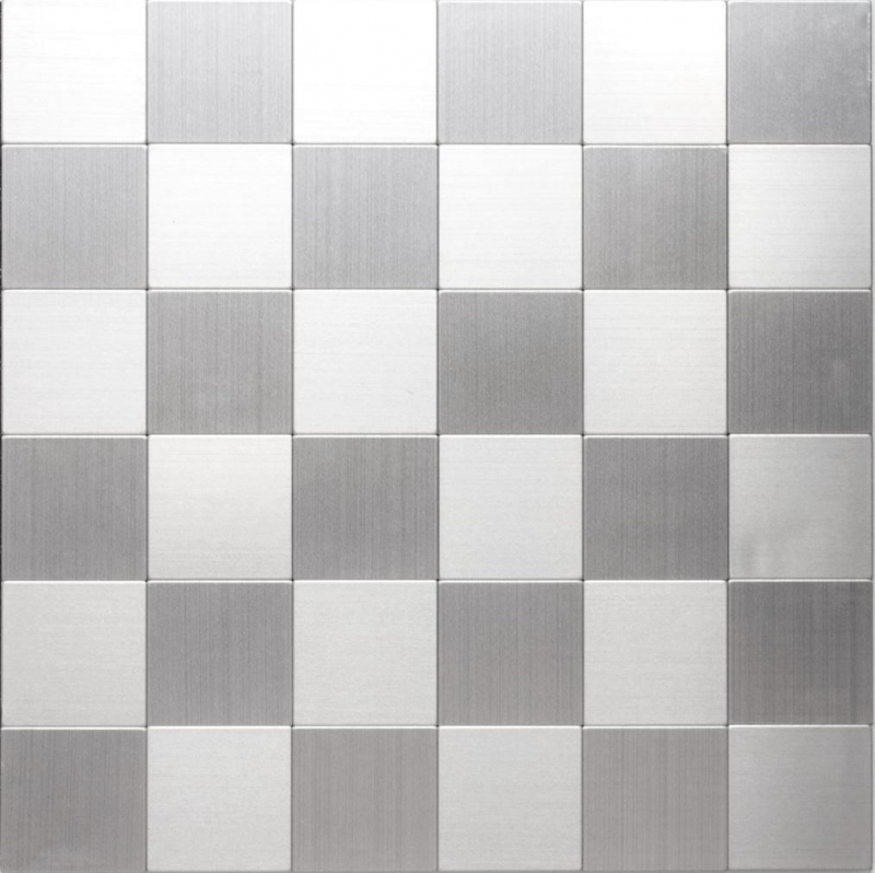 mosaico autoadhesivo azulejo ALU plata metal azulejo backsplash cocina splashback MOS200-4MM99