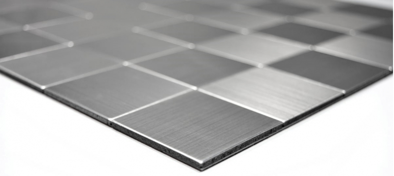 mosaico autoadhesivo azulejo ALU plata metal azulejo backsplash cocina splashback MOS200-4MM99