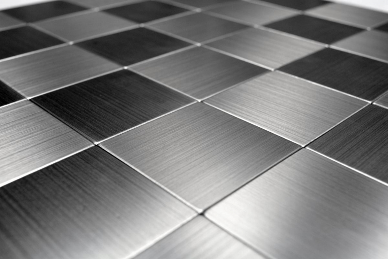 mosaico autoadhesivo azulejo ALU plata metal azulejo backsplash cocina splashback MOS200-4MM99