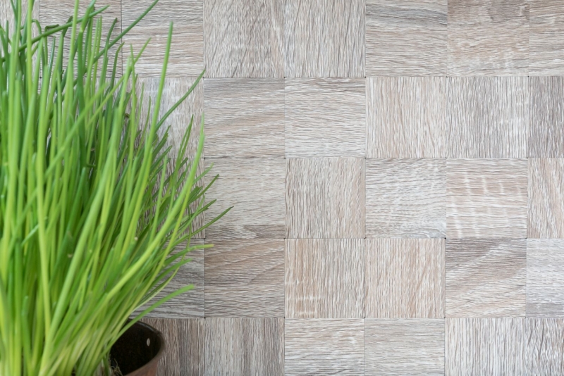 mosaico autoadhesivo ALU gris claro metal efecto madera MOS200-2222