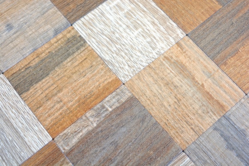 mosaico autoadhesivo ALU gris beige metal aspecto madera MOS200-2422